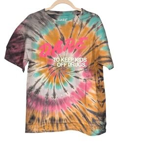 DARE To Keep Kids Off Drugs Tie Dye T Shirt Men's L/G Graphic Tee